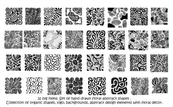 32 Svg Items. Set of Hand Drawn Floral a