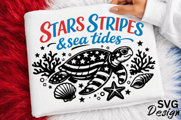 4th of July Patriotic Summer Turtle SVG