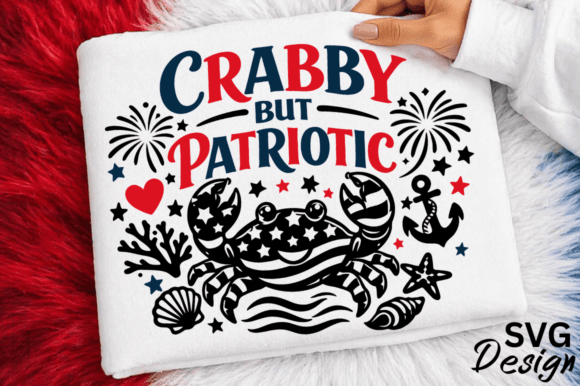 4th of July Summer Patriotic Crabby SVG