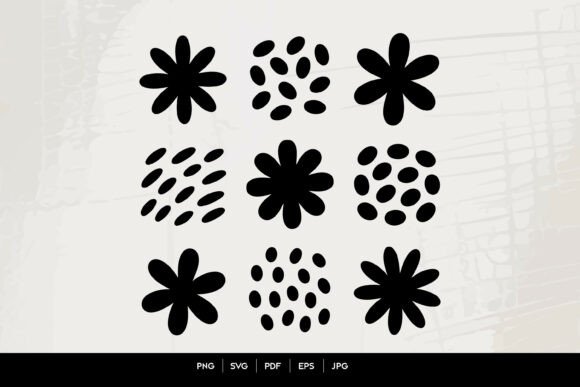 Abstract Floral Shape Silhouettes
