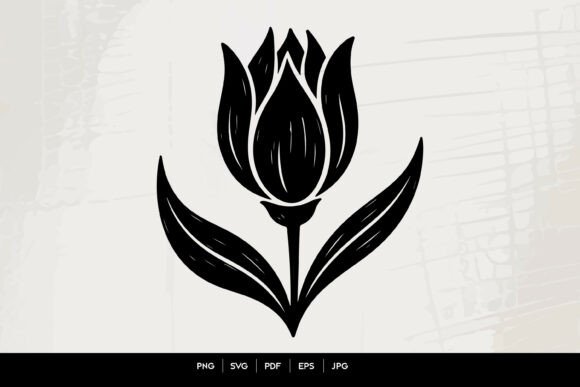 Bold Tulip Silhouette Icon