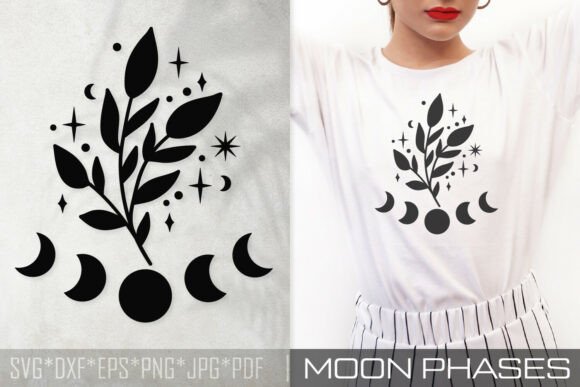 Botanical Moon Phases SVG Cut File