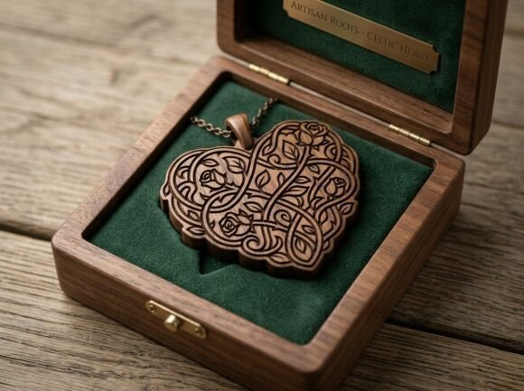 Celtic Floral Heart Pendant Laser Cut