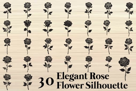 Elegant Rose Flower Silhouette