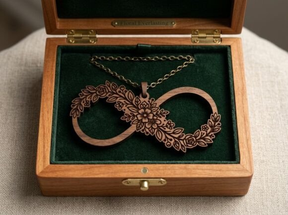 Floral Infinity Pendant Laser Cut Design