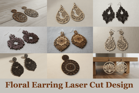 Flower Earrings Vector Set Review