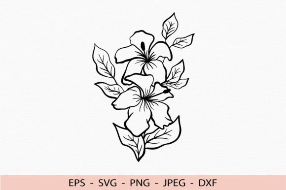 Flower Svg Outline Hibiscus Cricut