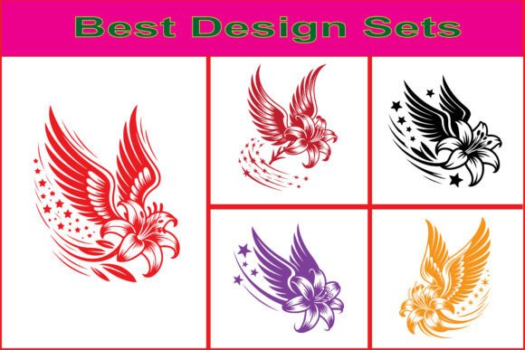 Flying Flower Wings SVG Design