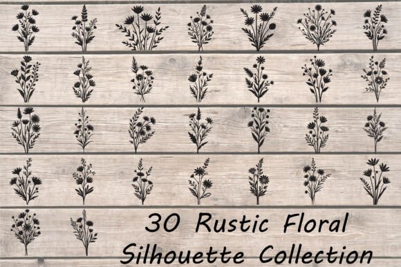 Rustic Floral Silhouette Collection