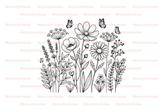 Wildflower Butterfly SVG Cut File